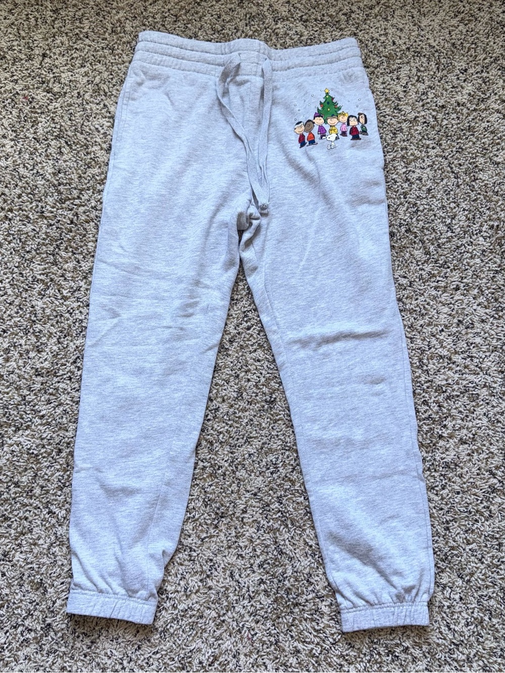 Peanuts Charlie Brown Christmas Jogger Sweatpants Gray Size Medium M